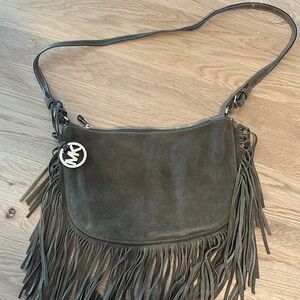 MICHAEL Michael Kors Brown Shoulder Bag with Fringe Detail
